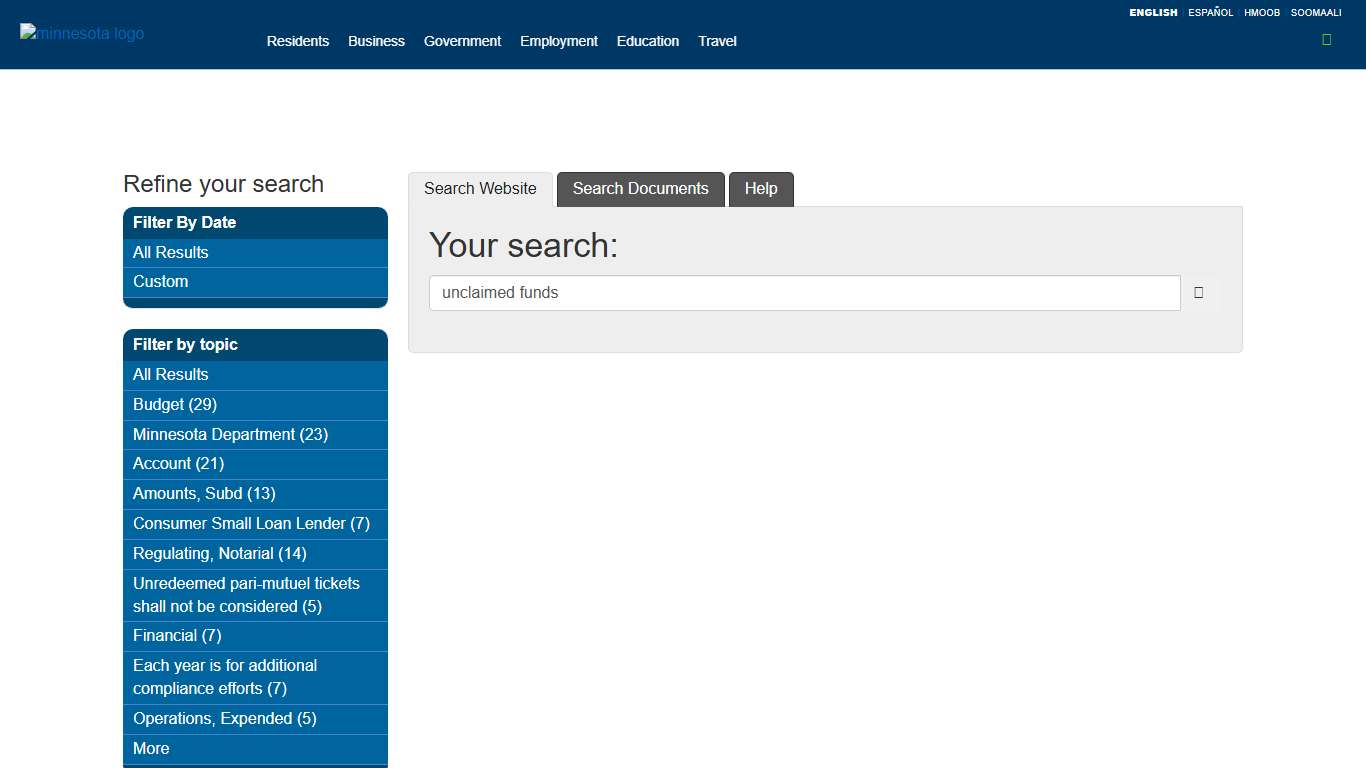 Search Page / mn.gov // Minnesota's State Portal